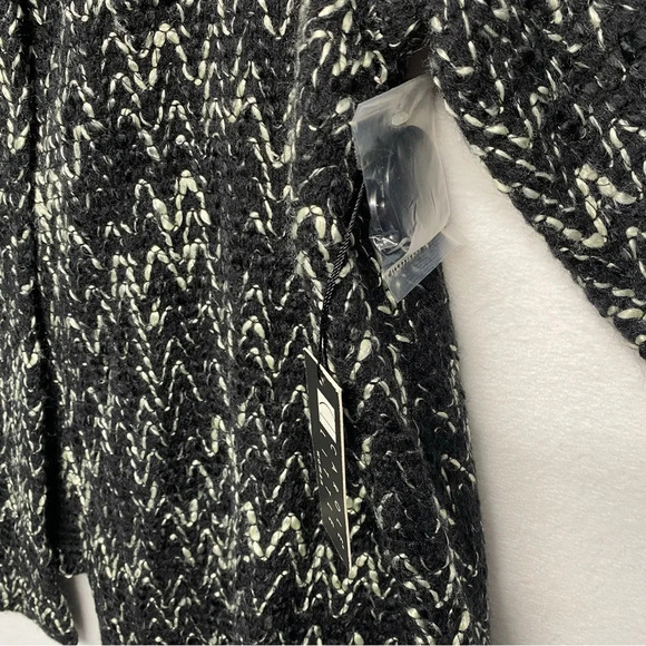 NWT Carole Little Woman Jacket Woven Black Acrylic Wool Blend 2X 3/4 Sleeve - Picture 5 of 8
